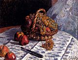 Still Life Apples And Grapes by Alfred Sisley